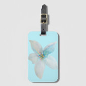 白フローラ水彩花パステル ラゲッジタグ (正面縦)
