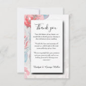 白フローラ水彩野花バラ結婚ズ サンキューカード (正面)