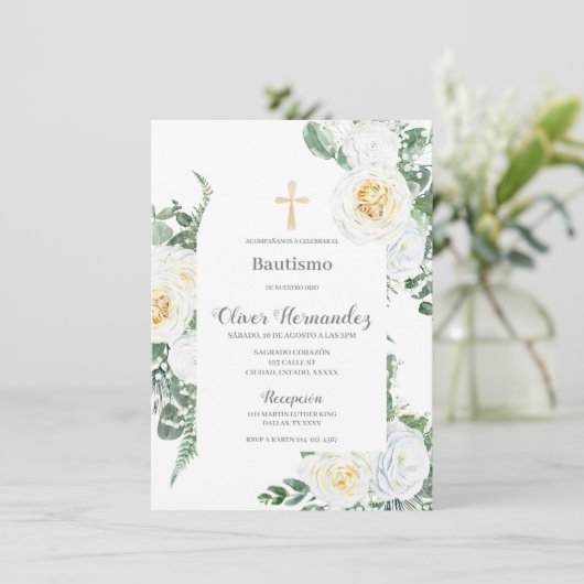 白フローラ洗礼スペインの招待状 招待状 (スタンド正面)