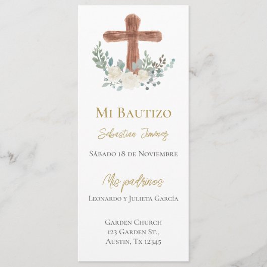 白フローラ洗礼 メニュー (正面)