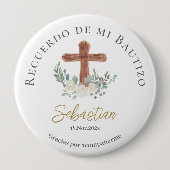 白フローラ洗礼 缶バッジ (正面)