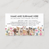白フローラ猫と図解入りの、写真付きの犬 名刺 (裏面)