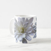 白フローラ白デイジー白ムーム白花 コーヒーマグカップ (正面左)