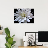 白フローラ白デイジー白ムーム白花 ポスター (ホームオフィス)