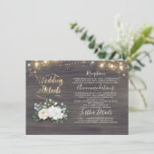 白フローラ素朴国の結婚式の情報 エンクロージャーカード (スタンド正面)