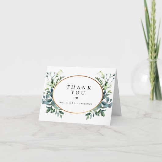 白フローラ結婚の写真サンキューカード サンキューカード (正面)