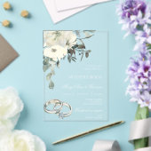 白フローラ結婚ズ アクリル招待状 (インサイチュ (ウェディング))