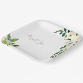 白フローラ結婚ズ ペーパープレート (傾斜あり)