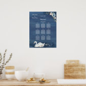 白フローラ結婚白鳥の夕食席表 ポスター (キッチン)