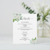 白フローラ緑の結婚式プログラム詳細QR (スタンド正面)