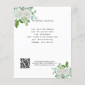 白フローラ緑の結婚式プログラム詳細QR (裏面)