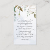 白フローラ緑化合わせ写真葬式カード 名刺 (裏面)