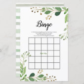 白フローラ緑色水カラービンゴゲーム (正面/裏面)