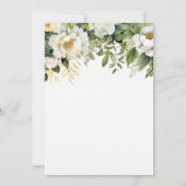 白フローラ緑色浴びと赤ちゃんシャワーを見る 招待状 (裏面)