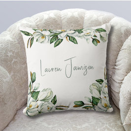 白フローラ緑 クッション