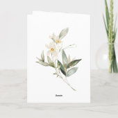 白フローラ聖書聖句結婚の祝辞 カード (裏面)