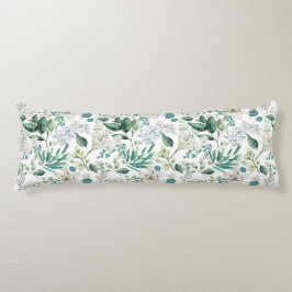 白フローラ花緑ユーカリエレガント ボディピロー