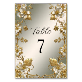 白フローラ金ゴールド華美テーブル番号 テーブルナンバー