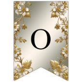 白フローラ金ゴールド華美バンティング国旗 バンティングフラッグ (第2の旗)