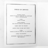 白フローラ銀写真三回葬儀プログラム 三つ折り案内状 (内部最初)