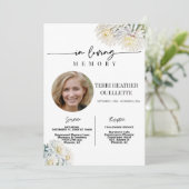 白フローラ防宝葬祭写真撮影 招待状 (スタンド正面)