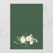 白フローラ電話のブライダルシャワー エンクロージャーカード (裏面)