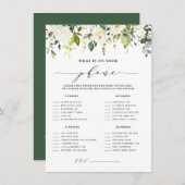 白フローラ電話のブライダルシャワー エンクロージャーカード (正面/裏面)