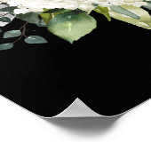 白フローラ黒金ゴールド結婚の名前の接続なし ポスター (角)