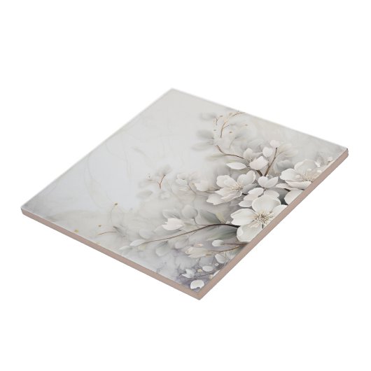 白フローラ タイル (側面)