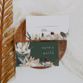 白フローラ |ダークグリーン結婚の座席表 プレイスカード