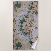 白フローラ ビーチタオル (正面)