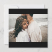 白フローラ |ブラックフォトスクエア結婚ーズ 招待状 (裏面)