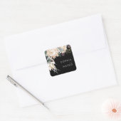 白フローラ |ブラック結婚の封筒用シール スクエアシール (封筒)