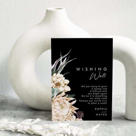 白フローラ |ブラック結婚の願い井戸 エンクロージャーカード