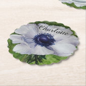 白フローラ ペーパーコースター (アングル)