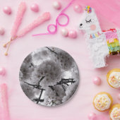 白フローラ ペーパープレート (パーティー)