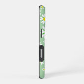 白フローラ（ミント付き） iPhoneケース (右側面)