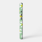 白フローラ（ミント付き） iPhoneケース (左側面)