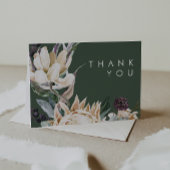 白フローラ |濃い緑のサンキューカード サンキューカード