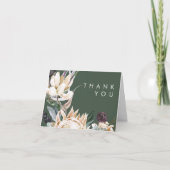 白フローラ |濃い緑のサンキューカード サンキューカード (正面)