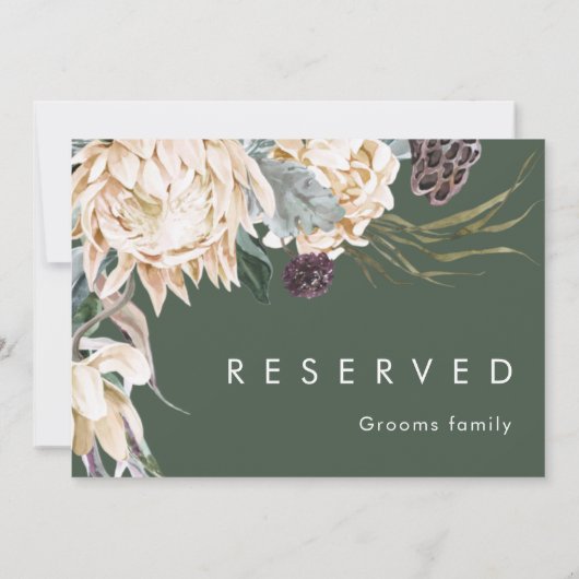 白フローラ |濃い緑の予約済み記号 (裏面)