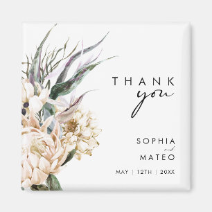 白フローラ 結婚式の引き出物磁石 マグネット