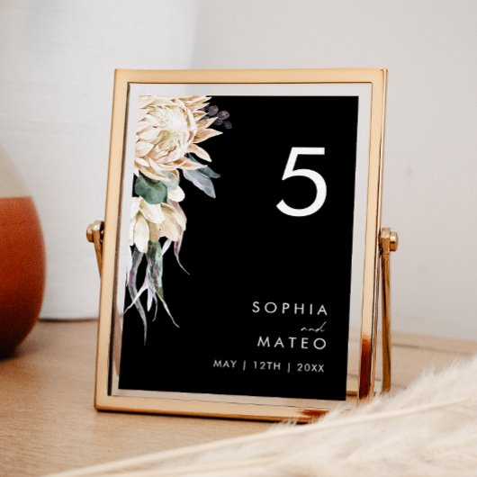 白フローラ |黒いテーブル番号 テーブルナンバー