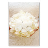 白ブライダル結婚の花結婚のテーブル番号 テーブルナンバー (裏面)