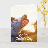 白ブラシスクリプト |父モダンの日の写真 カード (黄色い花)