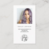 白ブラシ付きスクリプトフォトロゴの感謝してい順序 名刺 (裏面)