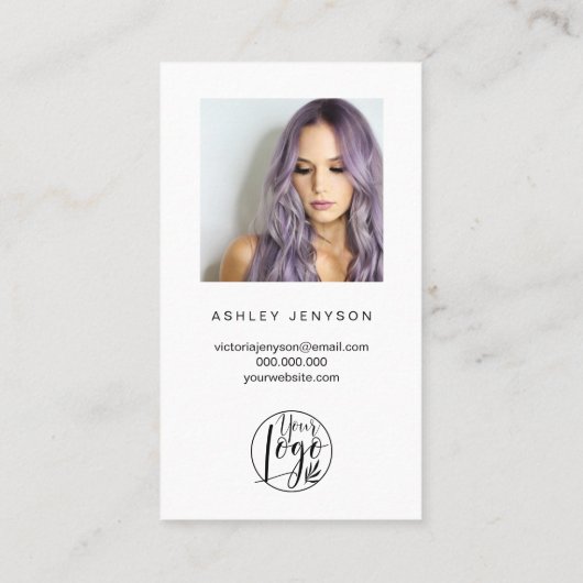 白ブラシ付きスクリプトフォトロゴの感謝してい順序 名刺 (裏面)