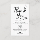 白ブラシ付きスクリプトフォトロゴの感謝してい順序 名刺 (正面)