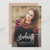 白ブラシ編集可能カラー卒業のお知らせ 案内状 (正面/裏面)