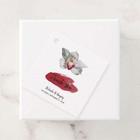 白ブルゴーニュ・オーキッド結婚の贈り物 フェイバータグ (インサイチュ)